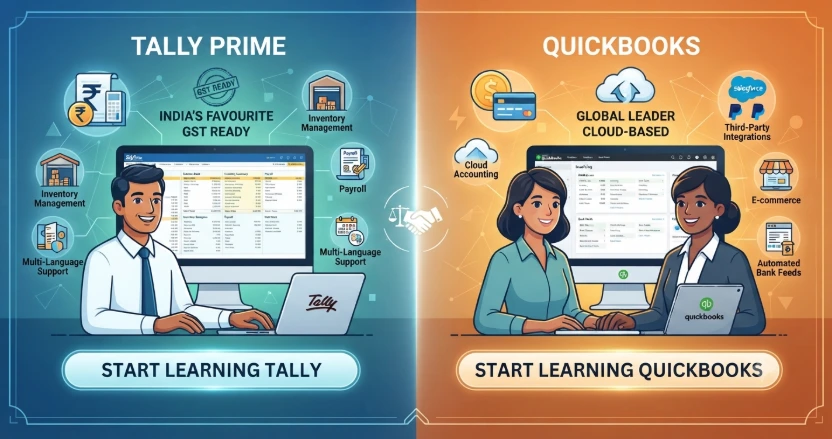 Tally Prime vs. QuickBooks: Which Accounting Software Should You Learn ?